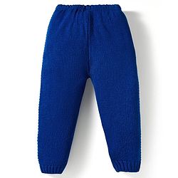 Babyhug Knit Full Sleeves Front Open Hooded Sweater & Pant Set with Stripes - Navy Blue
