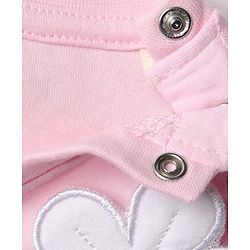 Babyhug 100% Cotton Knit Full Sleeves Top with Floral Applique & Make Today Happy - Pink
