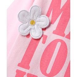 Babyhug 100% Cotton Knit Full Sleeves Top with Floral Applique & Make Today Happy - Pink