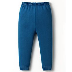 Babyhug Knitted Full Sleeves Striped Hooded Sweater Set - Blue & Green