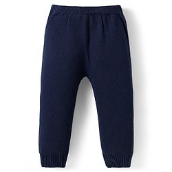 Babyhug Cotton Knit Full Sleeves Pullover Sweater Set with Cap & Aztec Design - Navy Blue