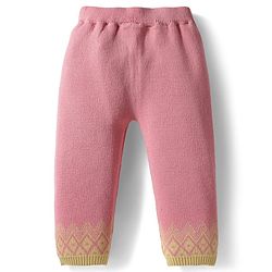 Babyhug Knit Full Raglan Sleeves Pullover Sweater Set with Cap & Aztec Design - Pink