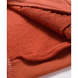 Babyhug Fleece Knit Full Sleeves Hooded Sweatjacket With Fun Time Patch & Kangaroo Pockets - Brown