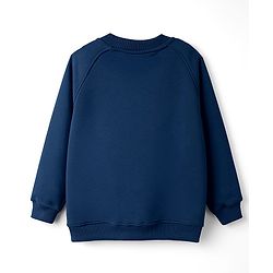Babyhug Fleece Knit Full Raglan Sleeves Sweatjacket With Football HD Print & Kangaroo Pockets - Navy Blue
