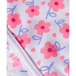 Babyhug 100% Cotton Bonnet Cap with Floral Print & Frill Detailing Pack of 2 Purple & Lilac - Diameter 16.50 cm