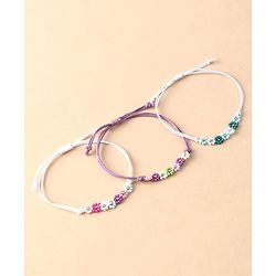 Babyhug Free Size Friendship Bands With Floral Design Pack Of 3 - Multi Colour