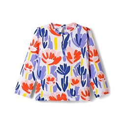 Babyhug Cotton Knit Full Sleeves Frock & Inner T-Shirt With Floral Print - Wine & White