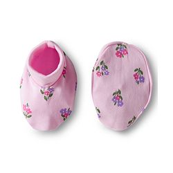 Babyhug 100% Cotton Interlock Knit Cap Mittens & Booties Set With Floral Print Pink - Diameter 9.5 cm