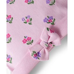 Babyhug 100% Cotton Interlock Knit Cap Mittens & Booties Set With Floral Print Pink - Diameter 9.5 cm