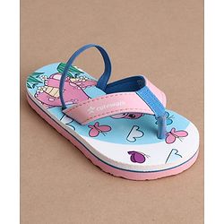 Cute Walk by Babyhug Flip Flops With Dino & Butterfly Print - Pink