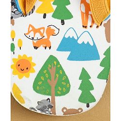 Cute Walk by Babyhug Flip Flops with Back Strap Closure & Jungle Safari Theme Print - Blue