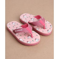 Cute Walk by Babyhug Flip Flops With Duck Print - Pink