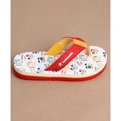 Cute Walk by Babyhug Flip Flops With Vehicle Print - White