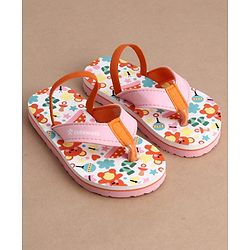 Cute Walk by Babyhug Flip Flops With Teddy Bear Print & Back Strap Closure - Pink