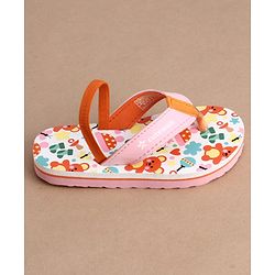 Cute Walk by Babyhug Flip Flops With Teddy Bear Print & Back Strap Closure - Pink