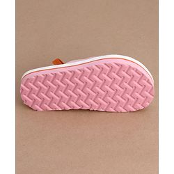 Cute Walk by Babyhug Flip Flops With Teddy Bear Print & Back Strap Closure - Pink