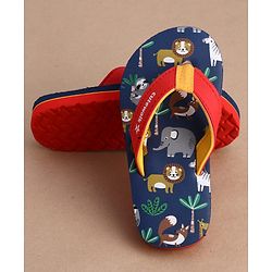 Cute Walk by Babyhug Flip Flops With Animal Print - Blue
