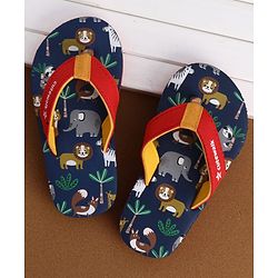 Cute Walk by Babyhug Flip Flops With Animal Print - Blue