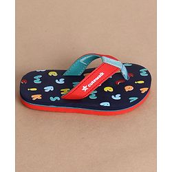 Cute Walk by Babyhug Slip On Alphabet Printed Flip Flops - Navy Blue