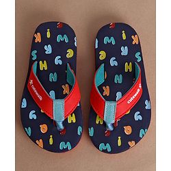 Cute Walk by Babyhug Slip On Alphabet Printed Flip Flops - Navy Blue