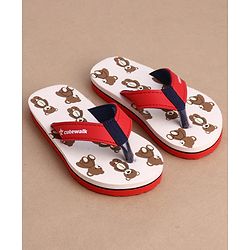 Cute Walk by Babyhug Flip Flops With Teddy Bear Print - Beige