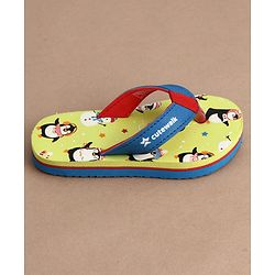 Cute Walk by Babyhug Flip Flops With Penguin Print - Green