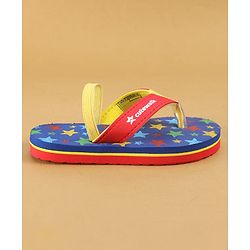 Cute Walk by Babyhug Flip Flops with Back Strap Closure & Star Print - Blue
