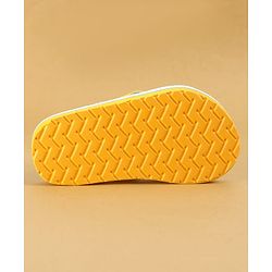 Cute Walk by Babyhug Flip Flops with Back Strap Closure & Star Print - White Blue & Yellow