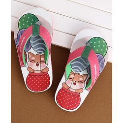 Cute Walk by Babyhug Flip Flops With Kitty Print - Multicolor