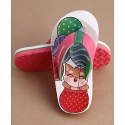 Cute Walk by Babyhug Flip Flops With Kitty Print - Multicolor