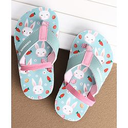 Cute Walk by Babyhug Back Strap Bunny & Floral Printed Flip Flops
