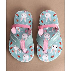 Cute Walk by Babyhug Back Strap Bunny & Floral Printed Flip Flops
