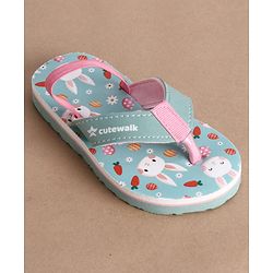 Cute Walk by Babyhug Back Strap Bunny & Floral Printed Flip Flops