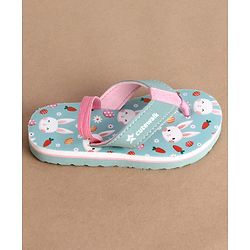 Cute Walk by Babyhug Back Strap Bunny & Floral Printed Flip Flops