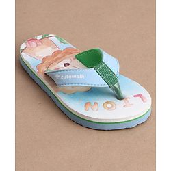 Cute Walk by Babyhug Flip Flops With Teddy Bear Print - Multicolor