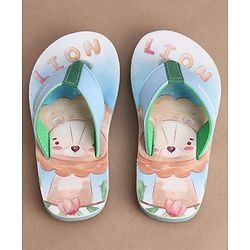 Cute Walk by Babyhug Flip Flops With Teddy Bear Print - Multicolor