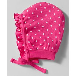 Babyhug 100% Cotton Cap Mittens & Booties Set With Polka Dot Print Pink - Diameter 9.5 cm