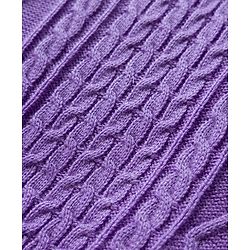 Babyhug Knit Full Sleeves Sweater Set with Cable Knit Design & Cap - Lavender