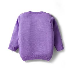 Babyhug Knit Full Sleeves Sweater Set with Cable Knit Design & Cap - Lavender