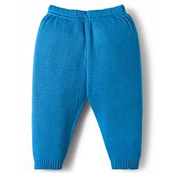 Babyhug Knit Full Sleeves Sweater Set With Cap & Aztec Design - Light Blue
