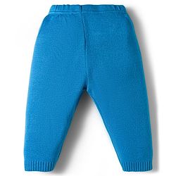 Babyhug Knit Full Sleeves Sweater Set With Cap & Aztec Design - Light Blue