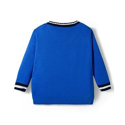 Babyhug Knitted Full Sleeves Sweater Set With Cable Knit Design - Royal Blue