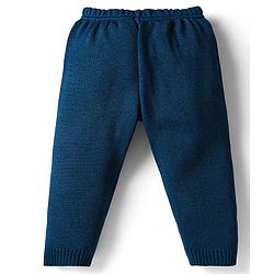 Babyhug Knitted Full Sleeves Pullover Sweater Set With Heart Design - Teal Blue