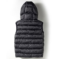 Babyhug Woven Sleeveless Solid Color Hooded Padded Jacket - Black
