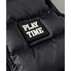 Babyhug Woven Sleeveless Solid Color Hooded Padded Jacket - Black