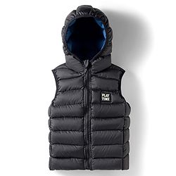 Babyhug Woven Sleeveless Solid Color Hooded Padded Jacket - Black
