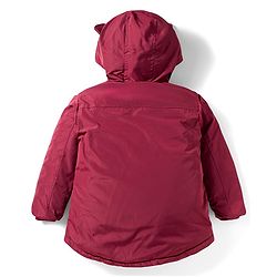 Babyhug Woven Full Sleeves Solid Color Hooded Winter Jacket With Ear Applique - Wine