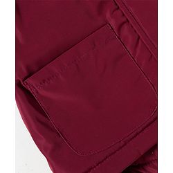 Babyhug Woven Full Sleeves Solid Color Hooded Winter Jacket With Ear Applique - Wine