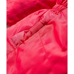 Babyhug Woven Full Sleeves Solid Hooded Padded Jacket - Red