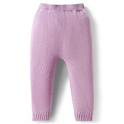 Babyhug Cotton Knit Full Sleeves Pullover Sweater Set with Cap & Floral Design - Lavender